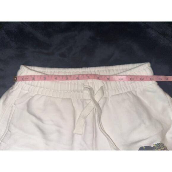 FIORUCCI WHITE FLEECE ANGEL LOGO SHORTS YOGA LOUNGE SWEATSHORTS - Picture 5 of 7
